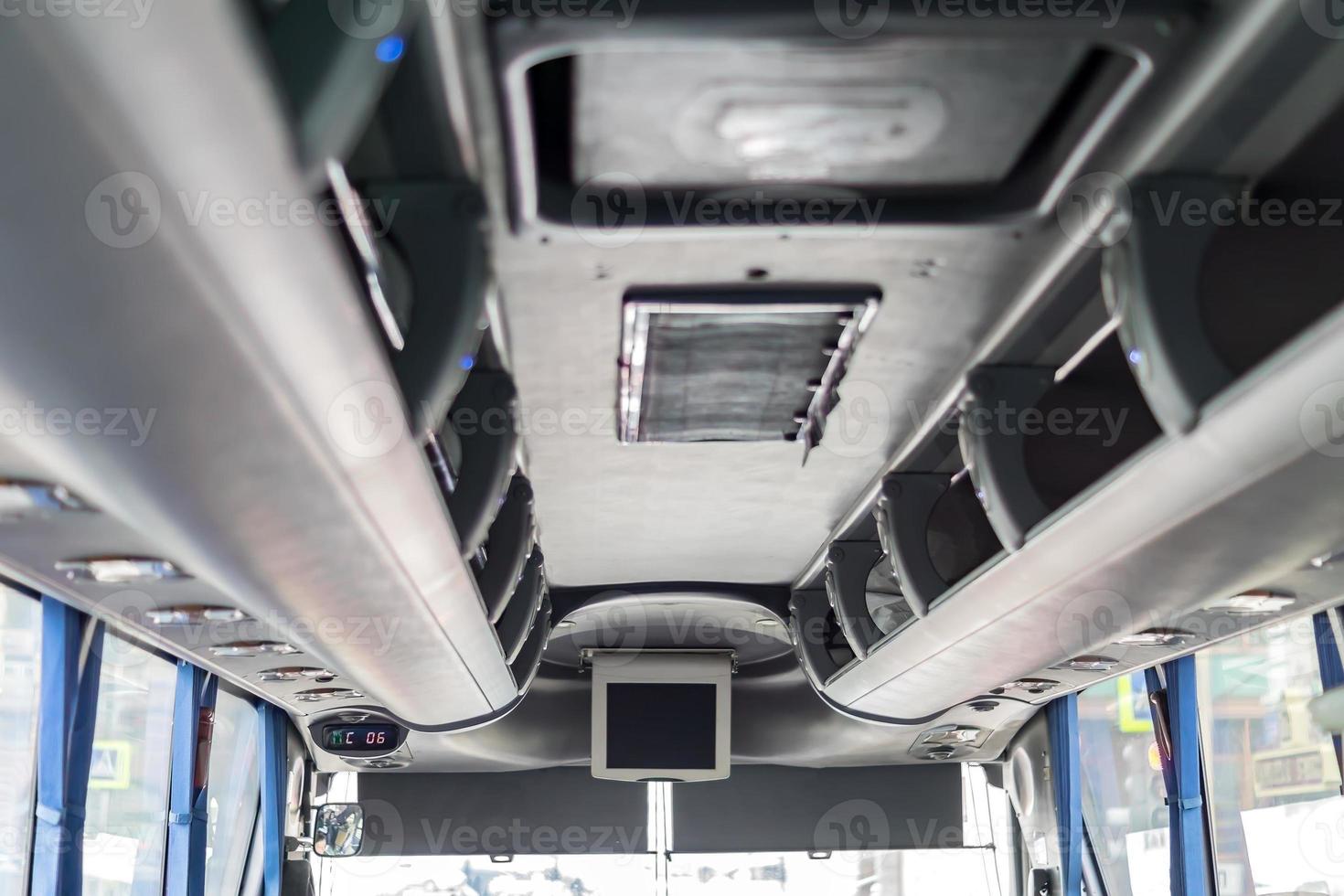 roof of the touristic bus, inside the bus photo