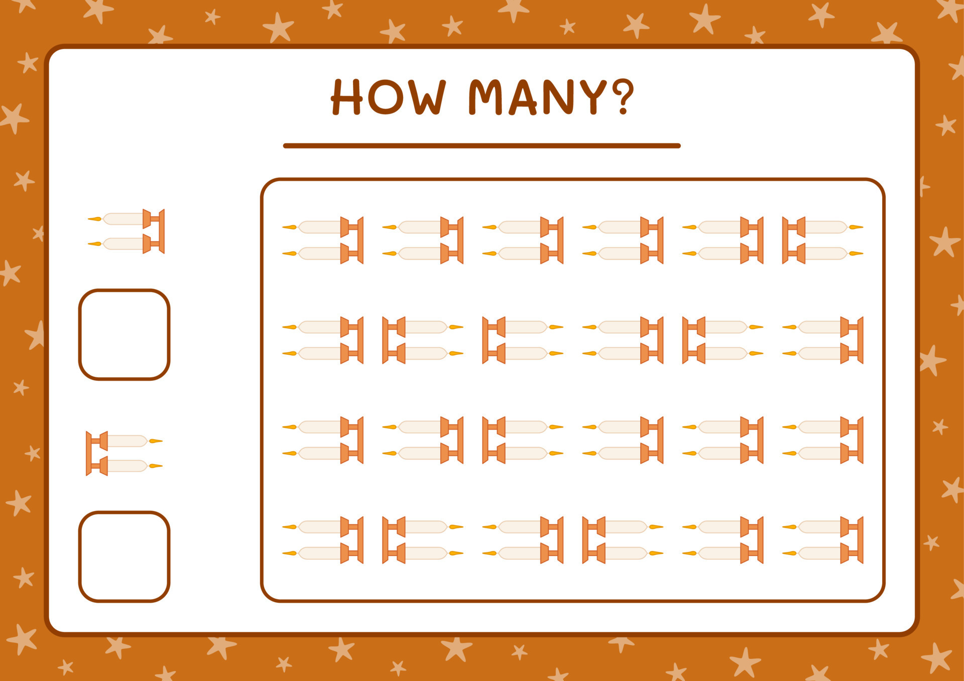 How many christmas candle, game for children. Vector illustration