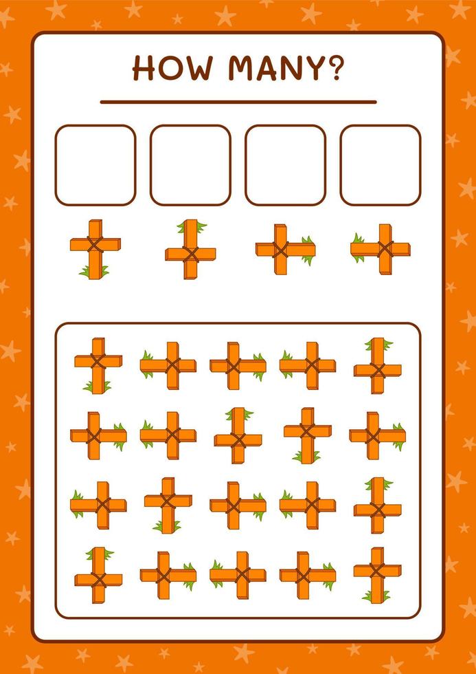 How many Holy Cross, game for children. Vector illustration, printable worksheet