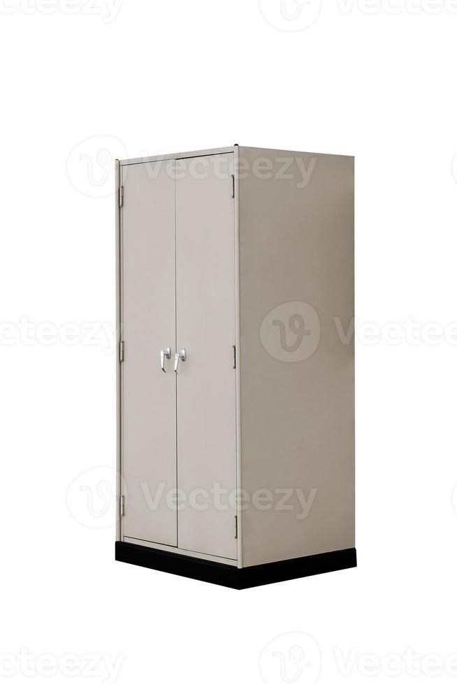 Steel filing cabinet isolated. photo
