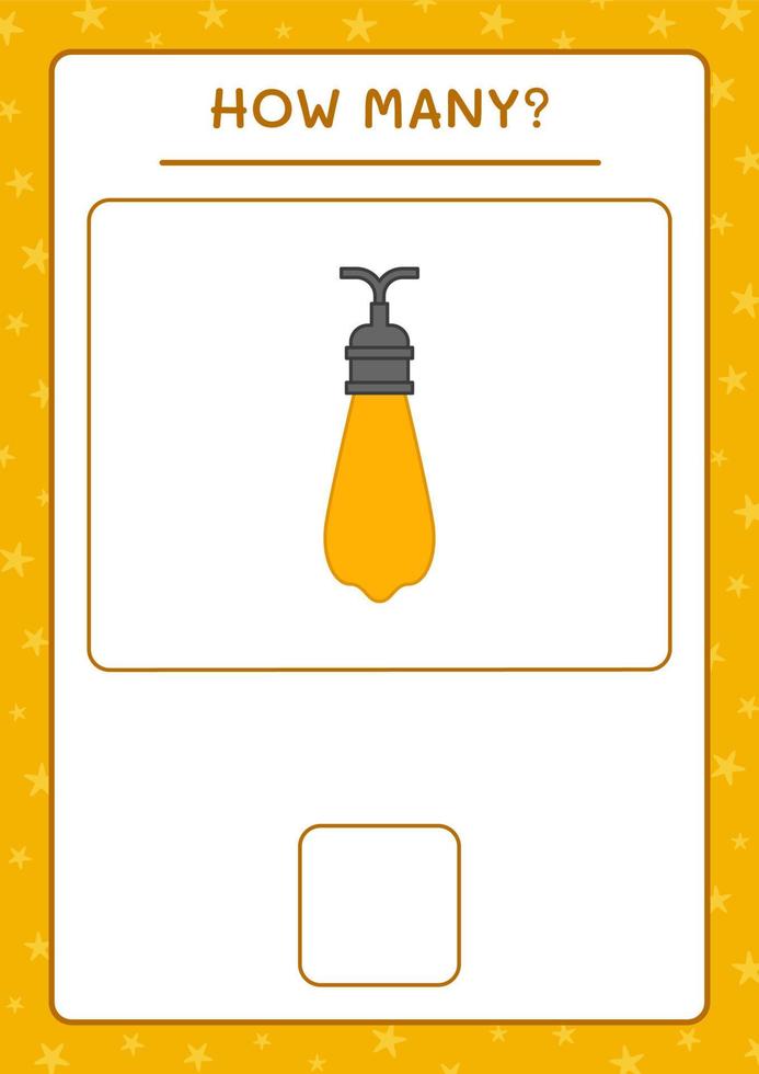 How many christmas light, game for children. Vector illustration, printable worksheet