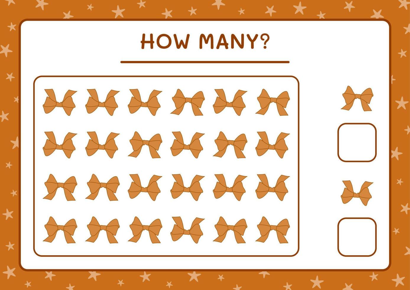 How many ribbon, game for children. Vector illustration, printable worksheet