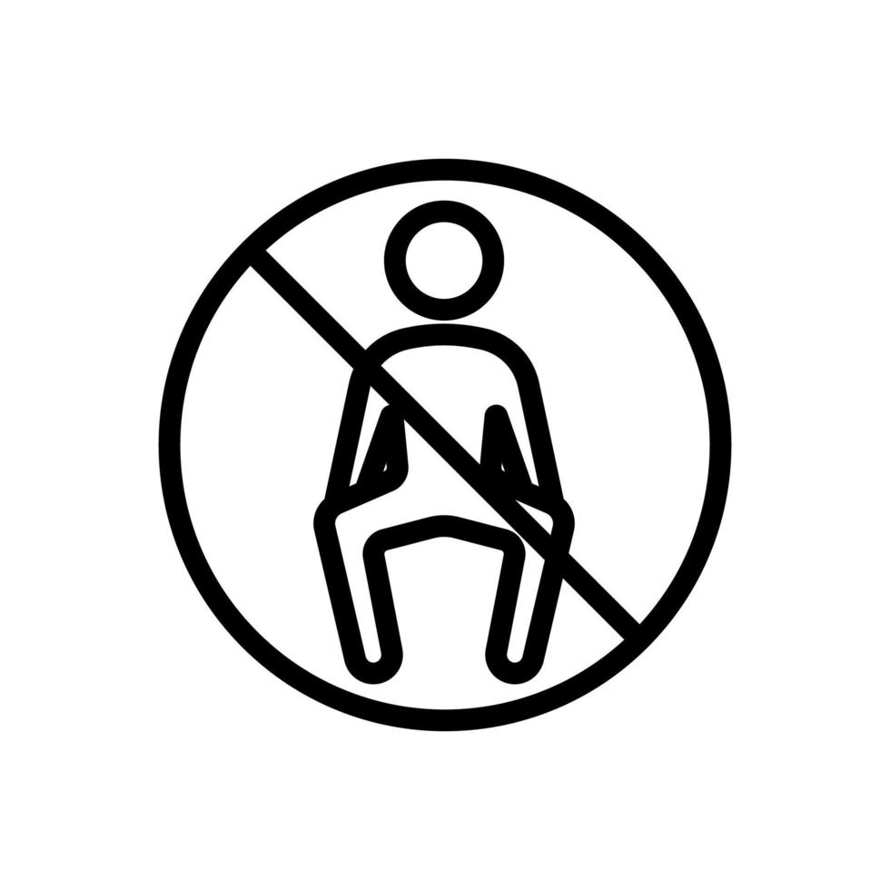 it is forbidden to sit icon vector outline illustration