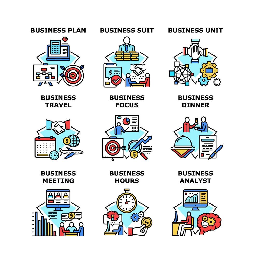 Business Planning Set Icons Vector Illustrations