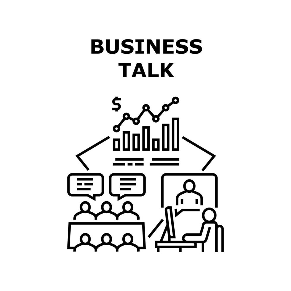 Business Talk Vector Concept Black Illustration