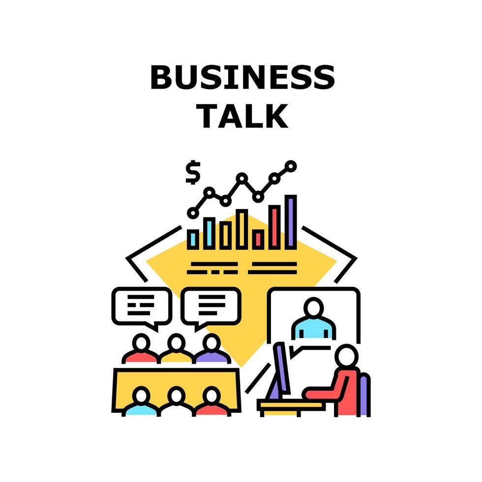 ilustración de color de concepto de vector de conversación de negocios