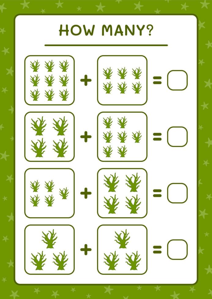 How many Dead Tree, game for children. Vector illustration, printable worksheet
