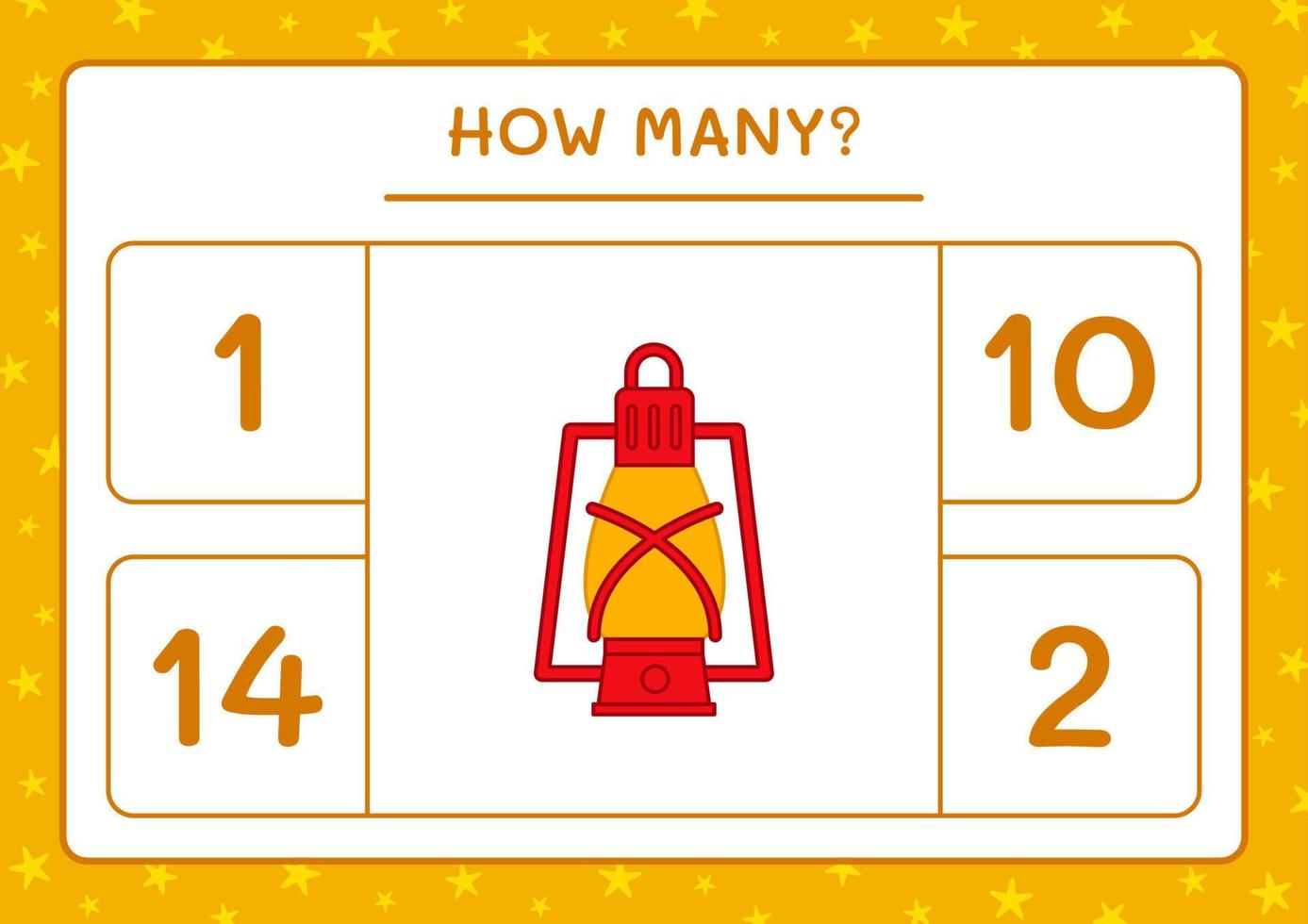 How many christmas lantern, game for children. Vector illustration, printable worksheet