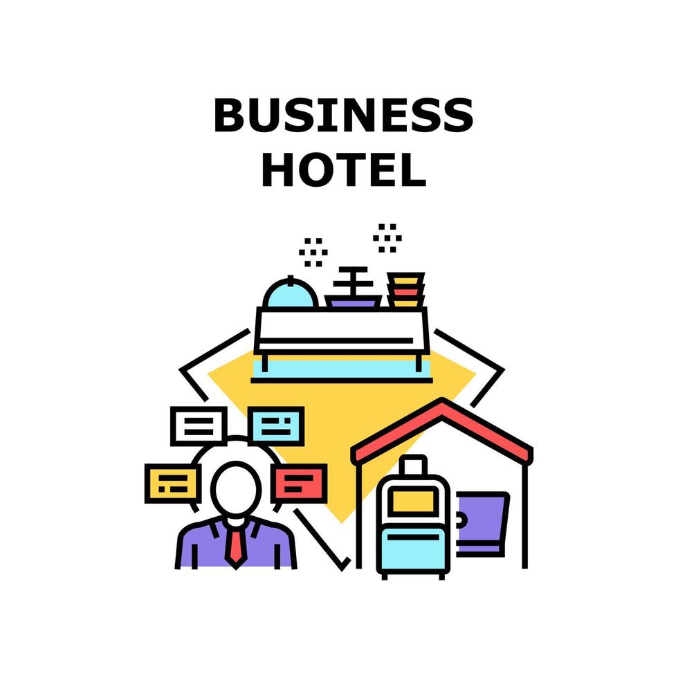 Business Hotel Vector Concept Color Illustration