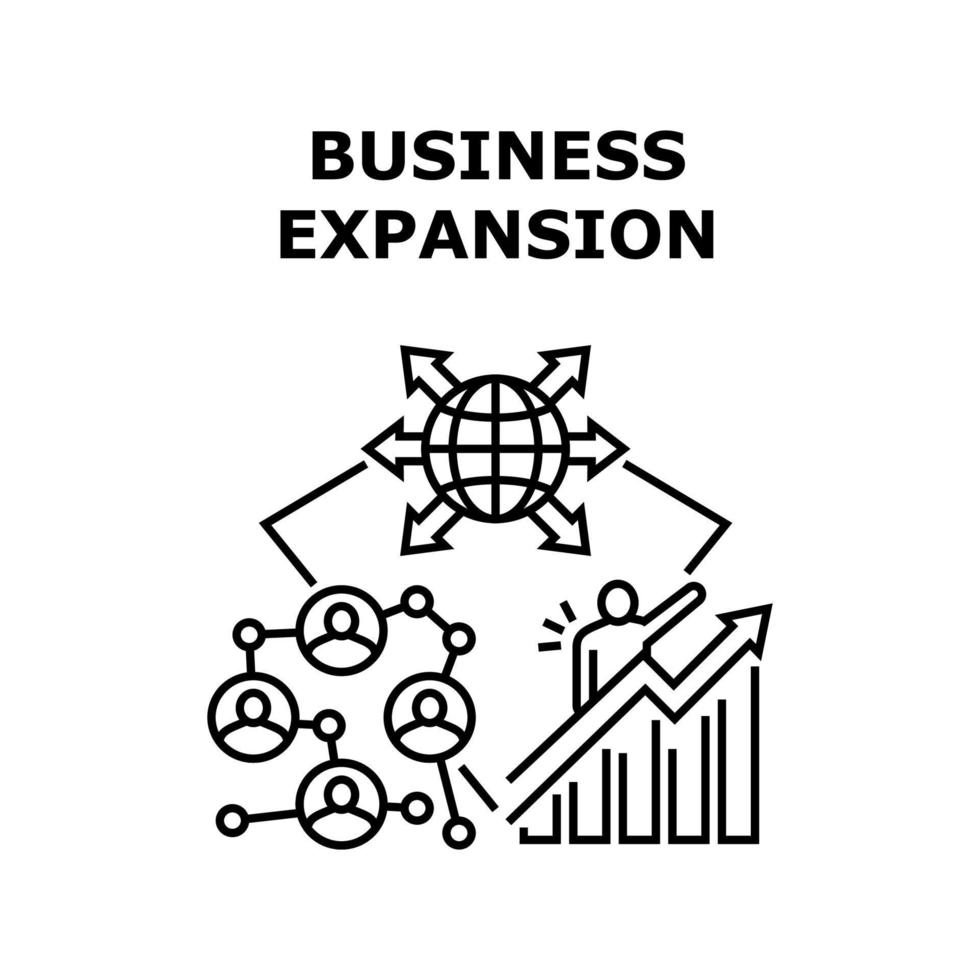 Business Expansion In World Vector Concept Color