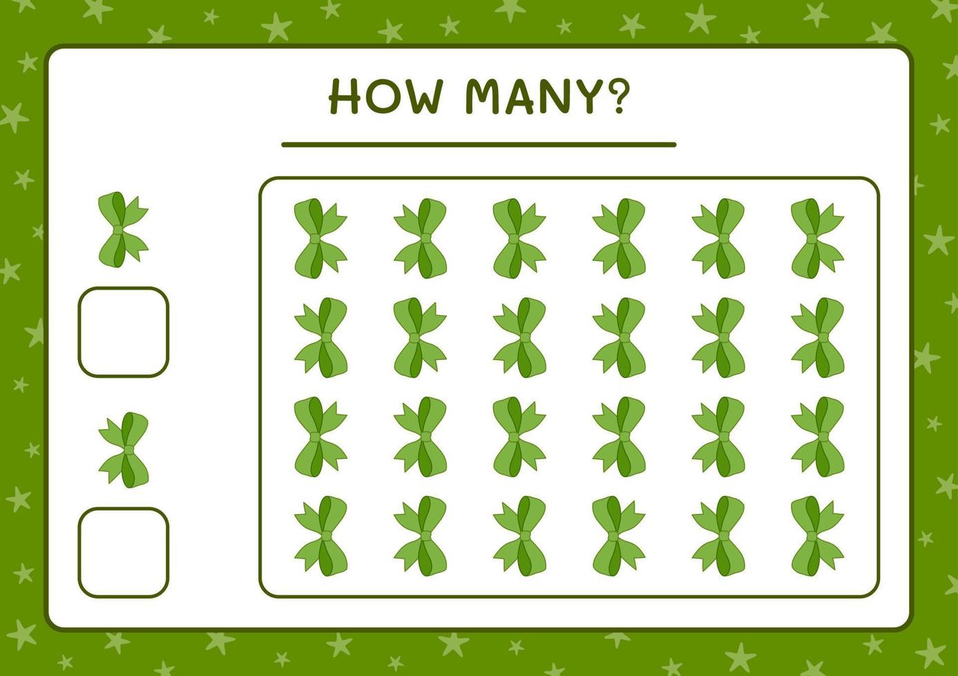 How many ribbon, game for children. Vector illustration, printable worksheet