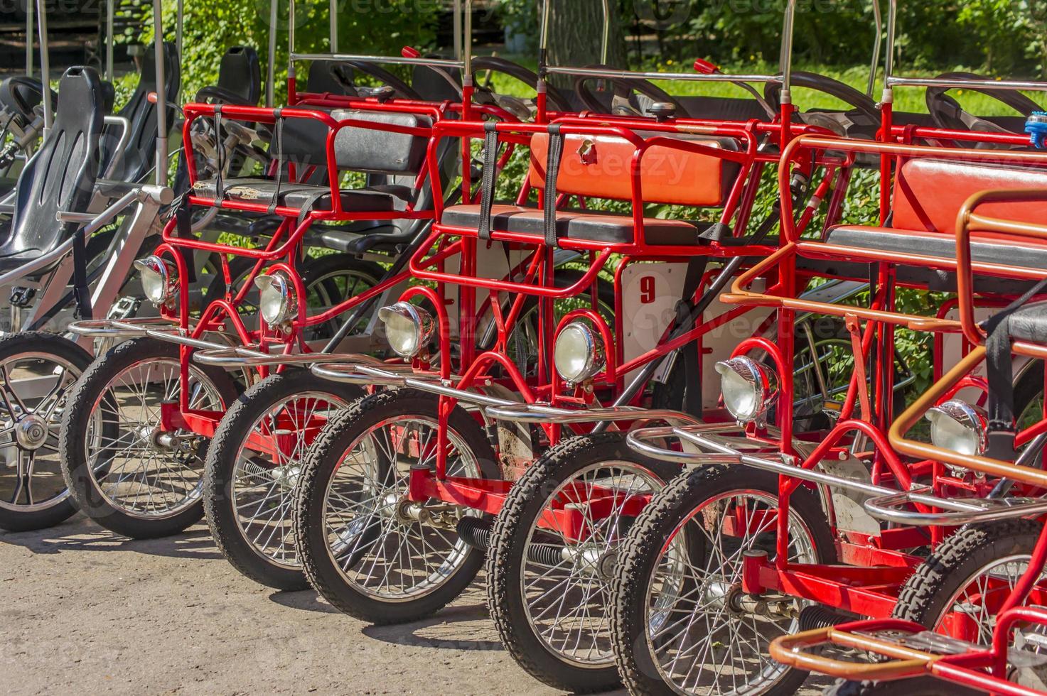 velomobiles parking in a row photo