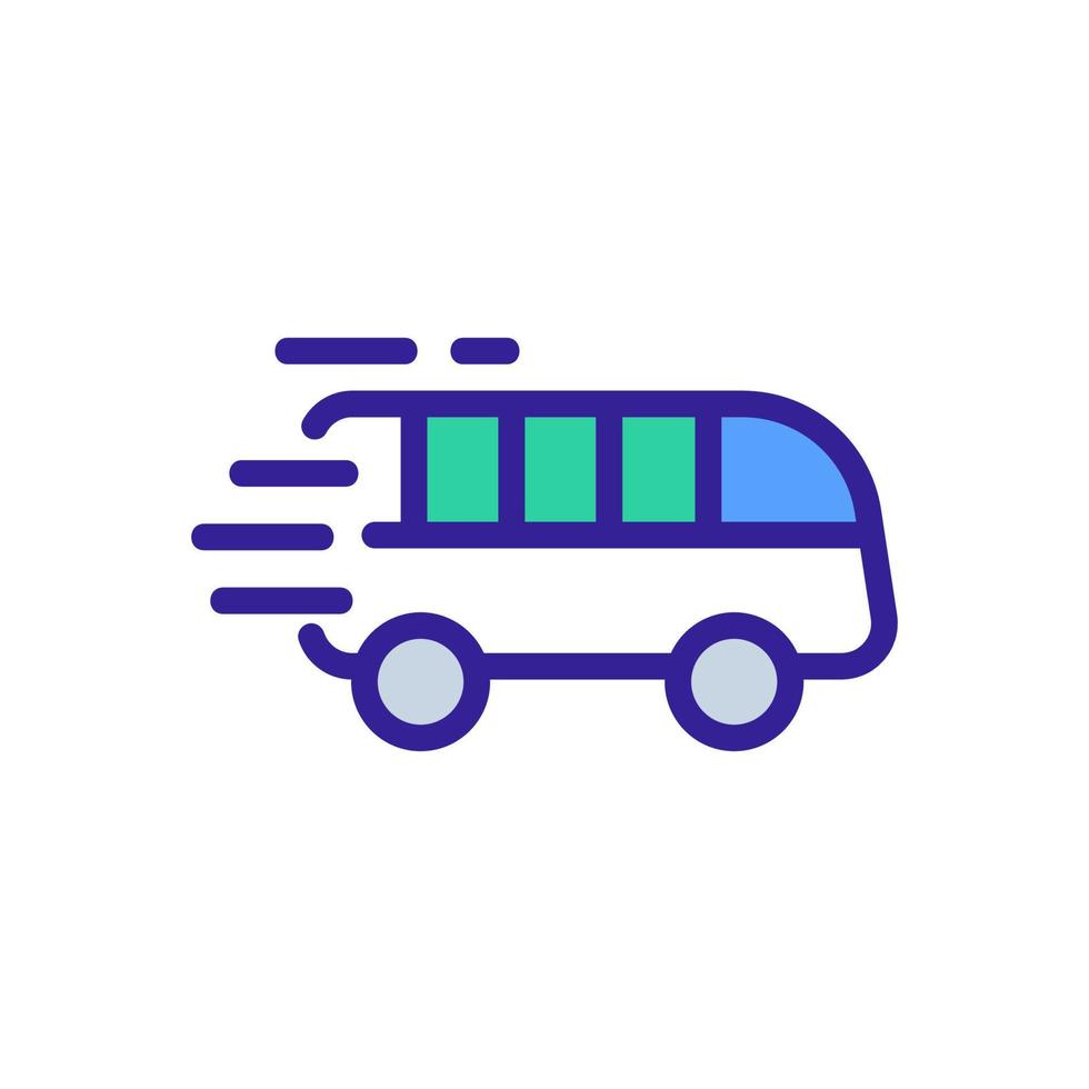 riding bus on way icon vector outline illustration