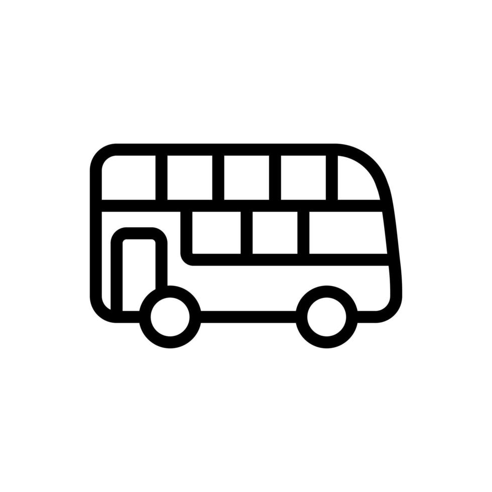 two storied tourist bus icon vector outline illustration