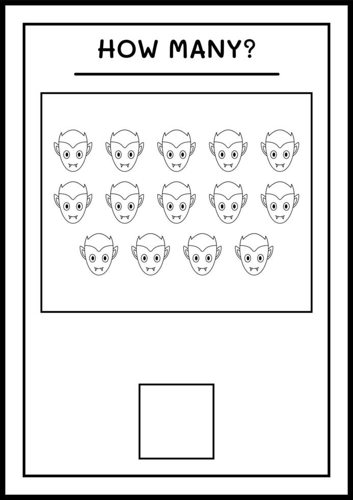 cuantos vampiros, juego para niños. ilustración vectorial, hoja de cálculo imprimible vector