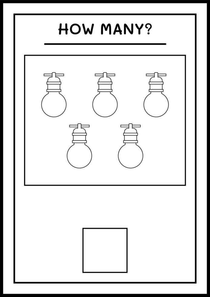 cuantas luces navideñas, juego para niños. ilustración vectorial, hoja de cálculo imprimible vector