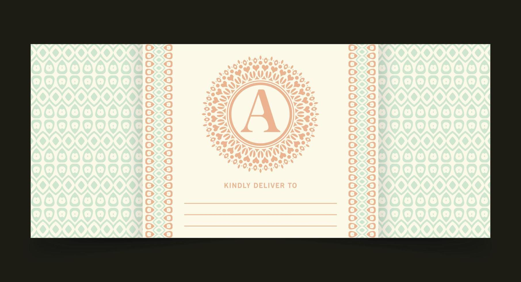 Vintage invitation card with border vector