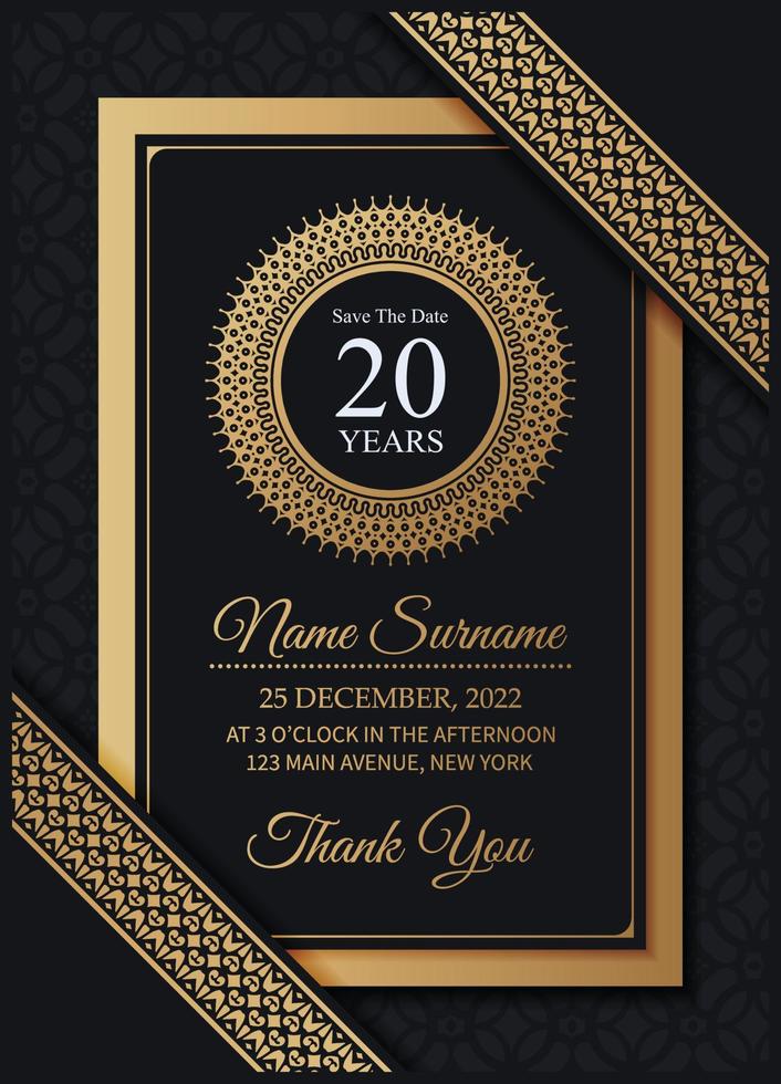 ornament pattern style elegant birthday invitation vector