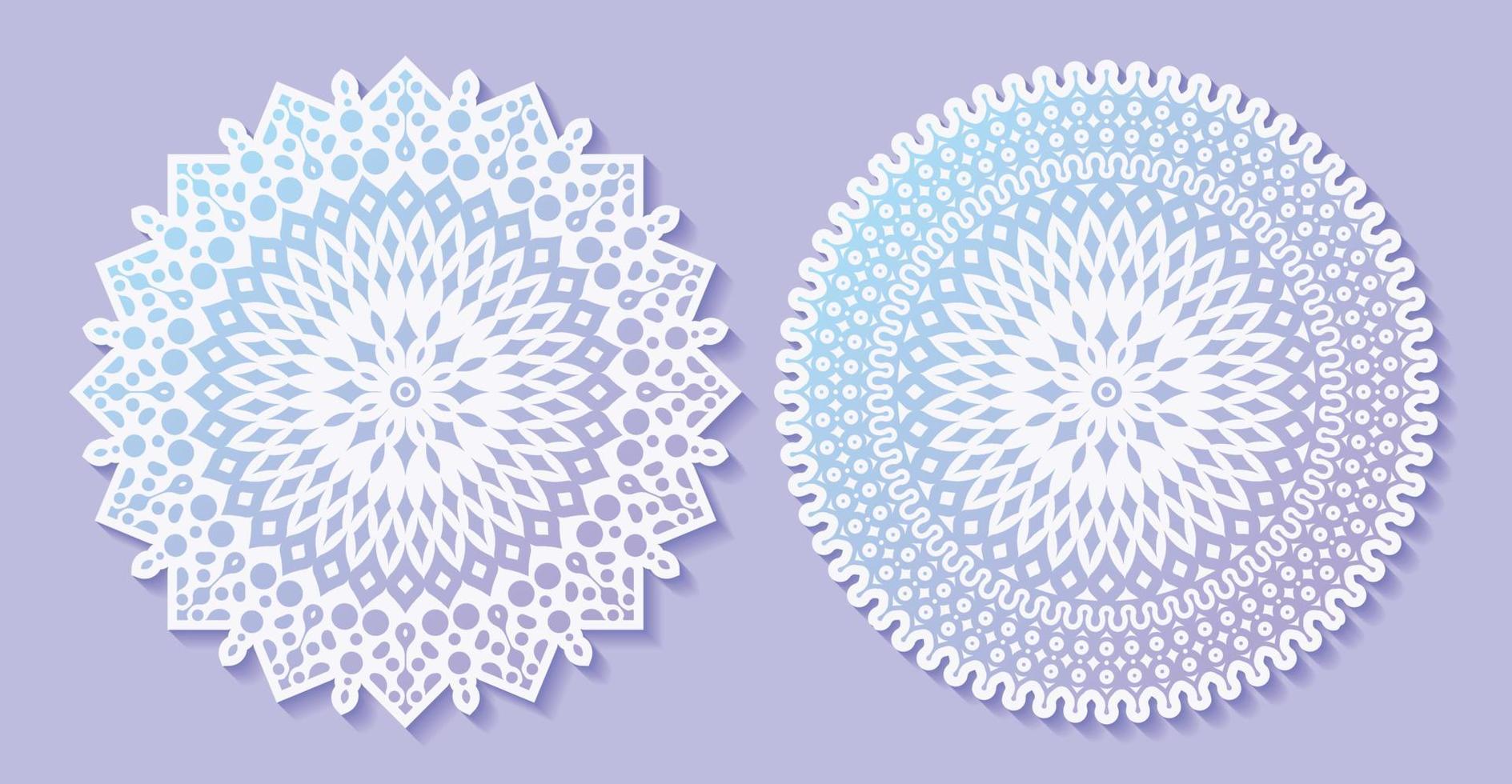 Set of colorful mandala design template vector