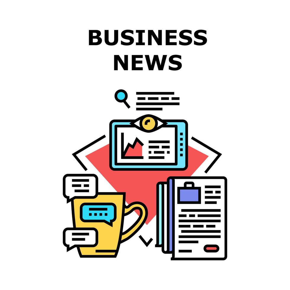 Business News Vector Concept Color Illustration