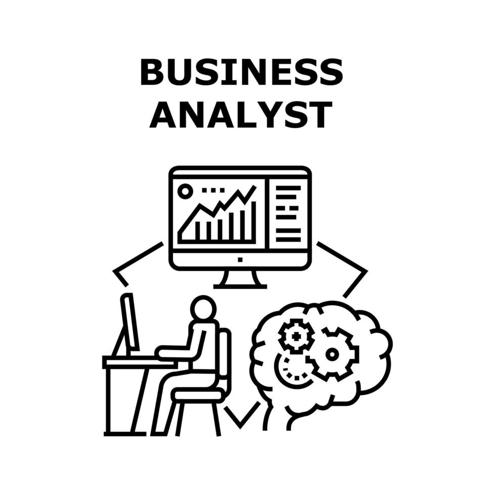 Business Analyst Vector Concept Black Illustration