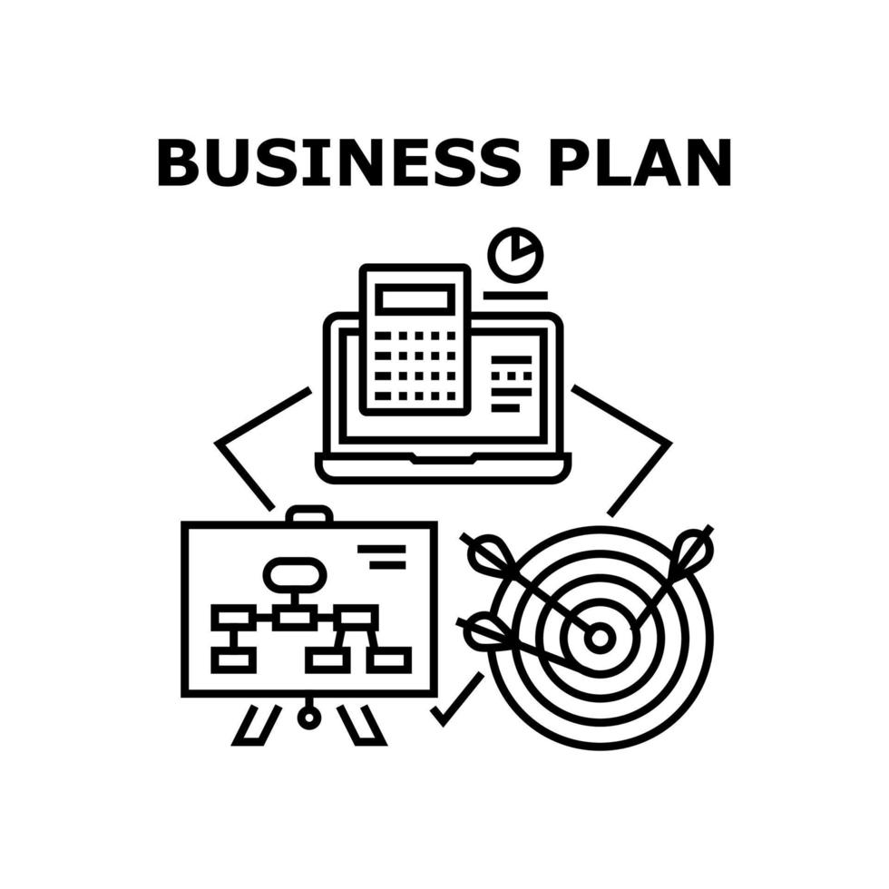 Business Plan Vector Concept Black Illustration