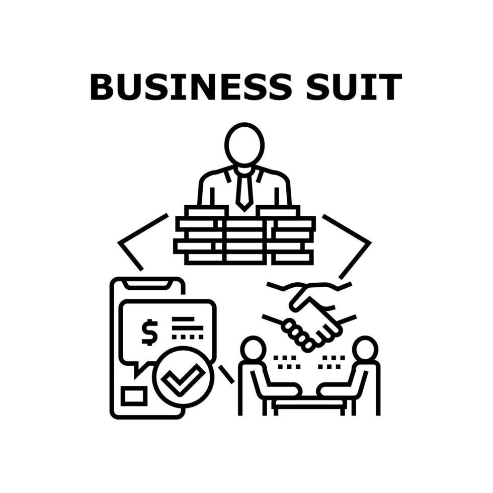 Business Suit Vector Concept Black Illustration