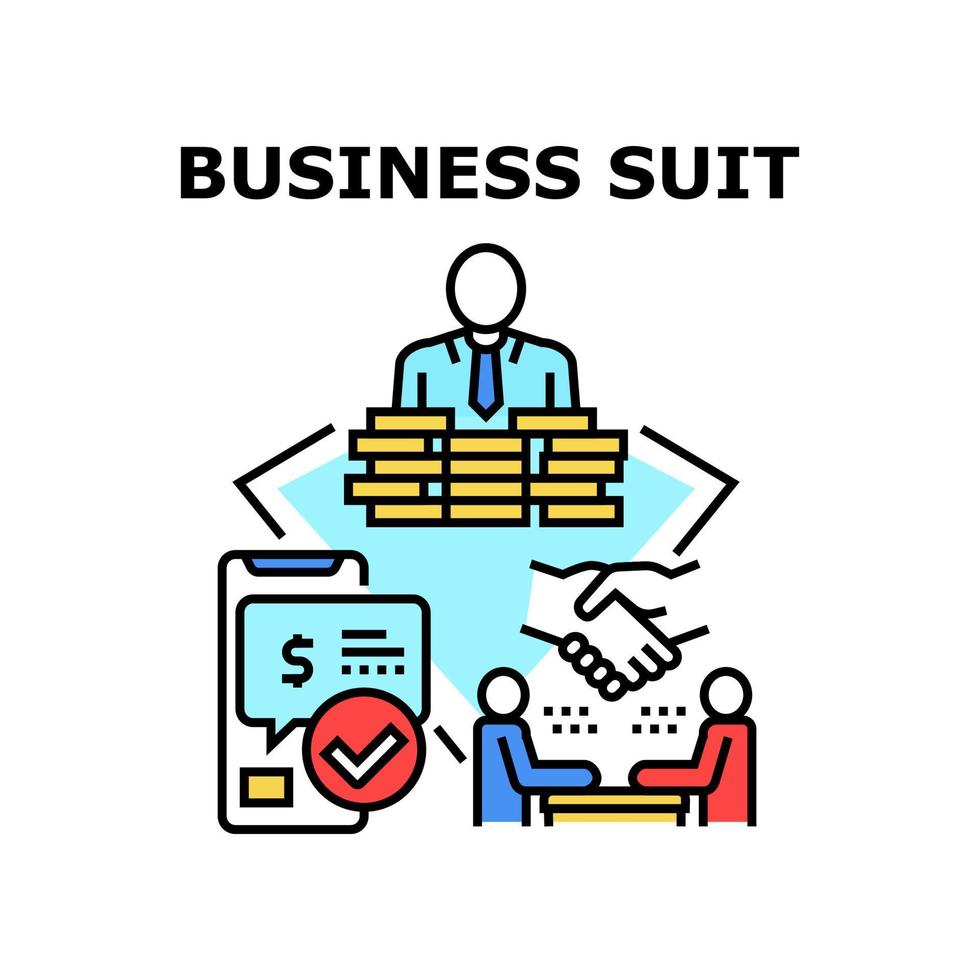 Business Suit Vector Concept Color Illustration