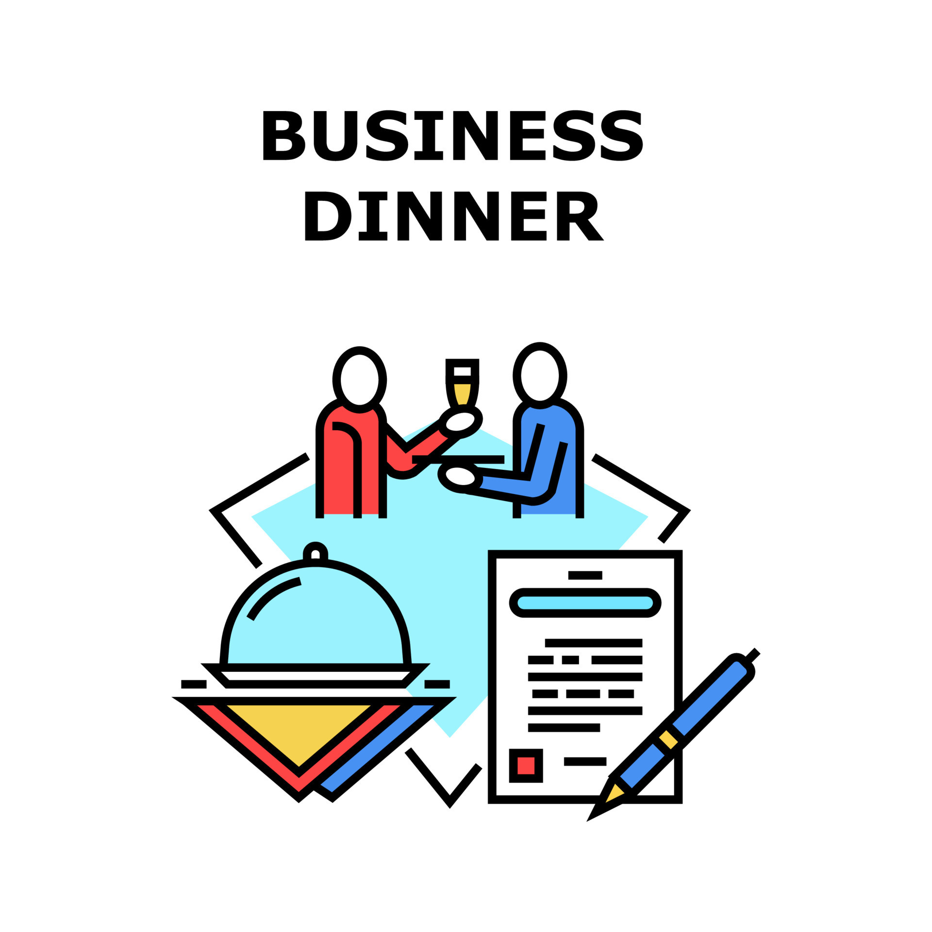 Business Dinner Vector Concept Color Illustration 9982340 Vector Art at