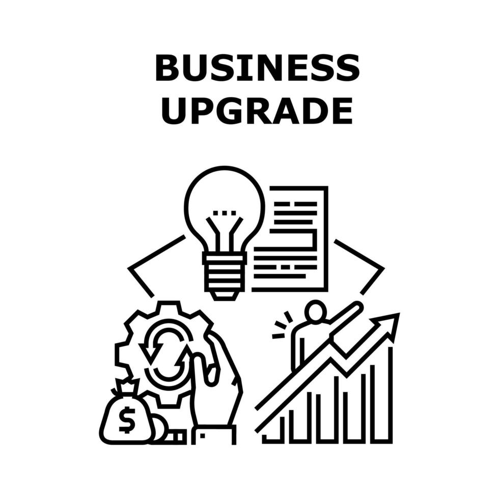 Business Upgrade Vector Concept Black Illustration