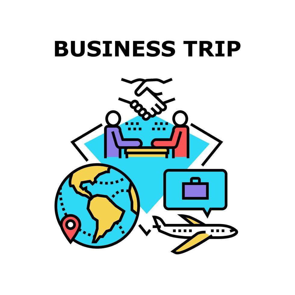 Business Trip Vector Concept Color Illustration