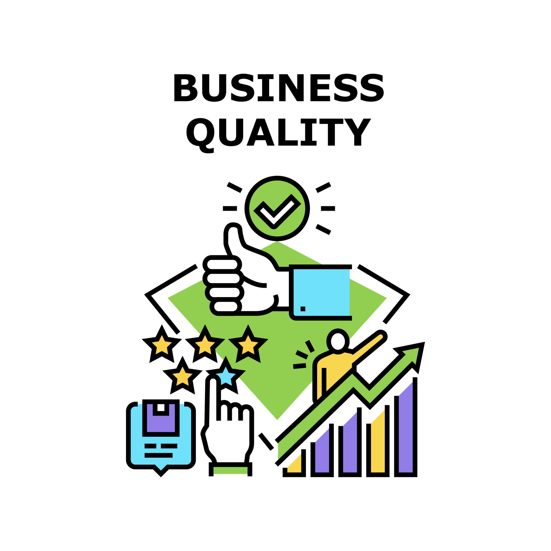 Business Quality Vector Concept Color Illustration 9982691 Vector Art