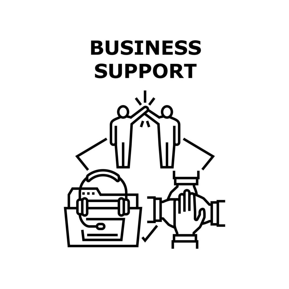 Business Support Vector Concept Black Illustration