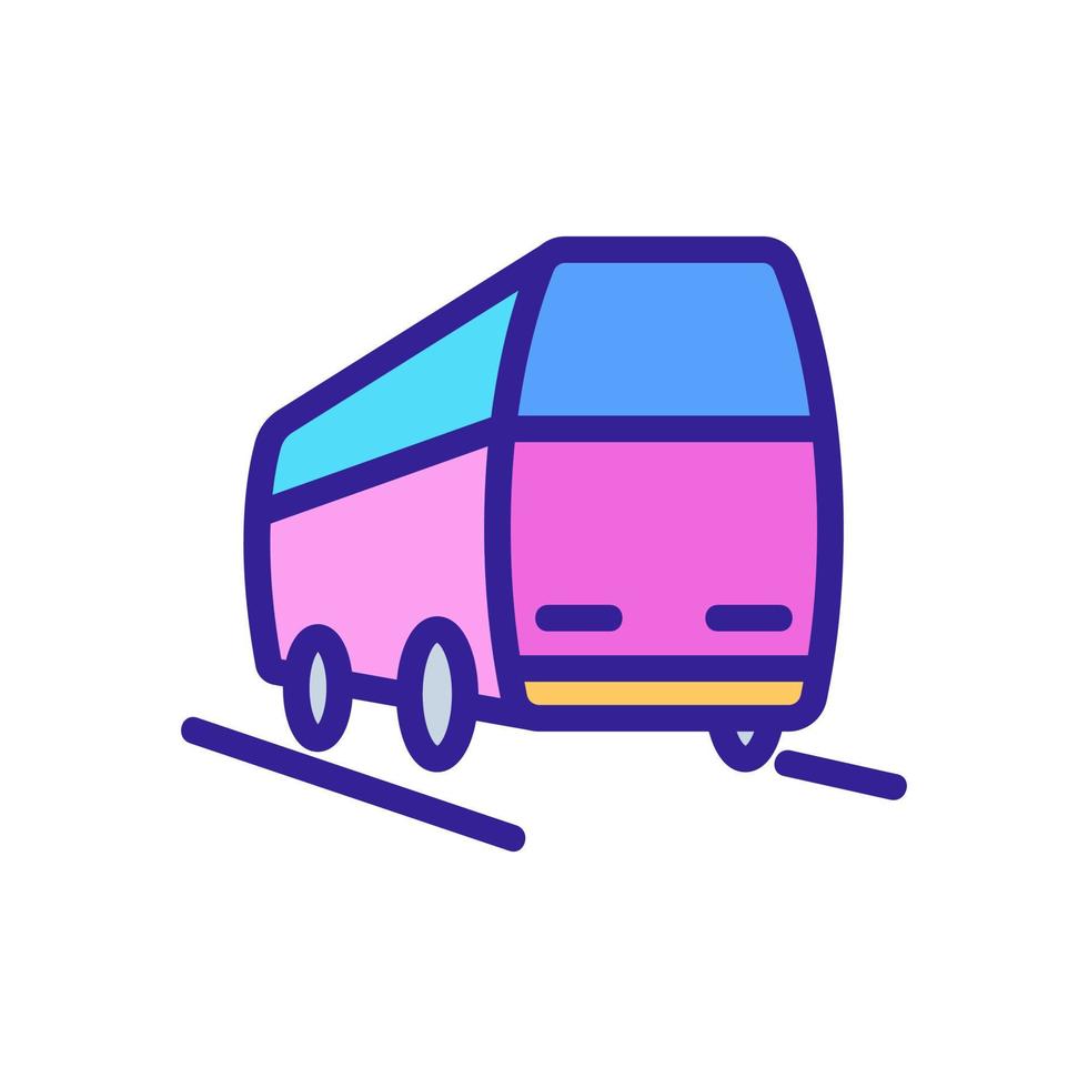 ilustración de contorno de vector de icono de vista trasera de autobús turístico