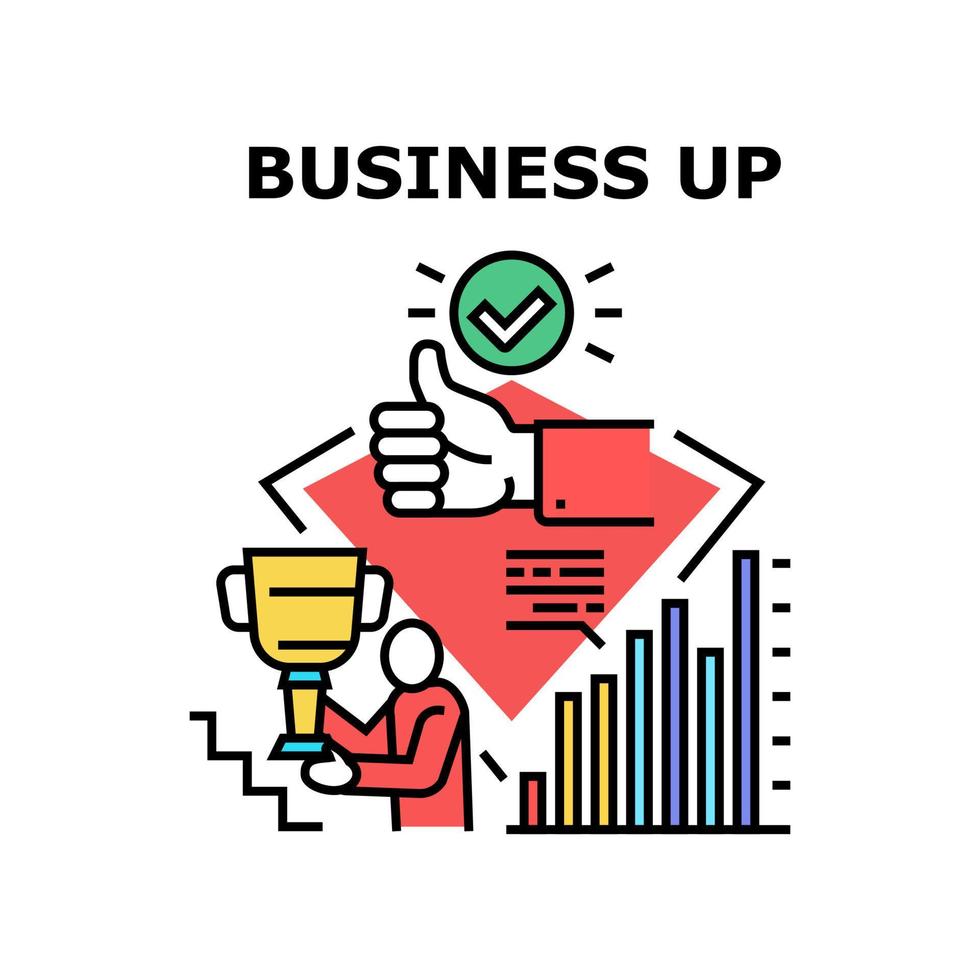 Business Up Vector Concept Color Illustration