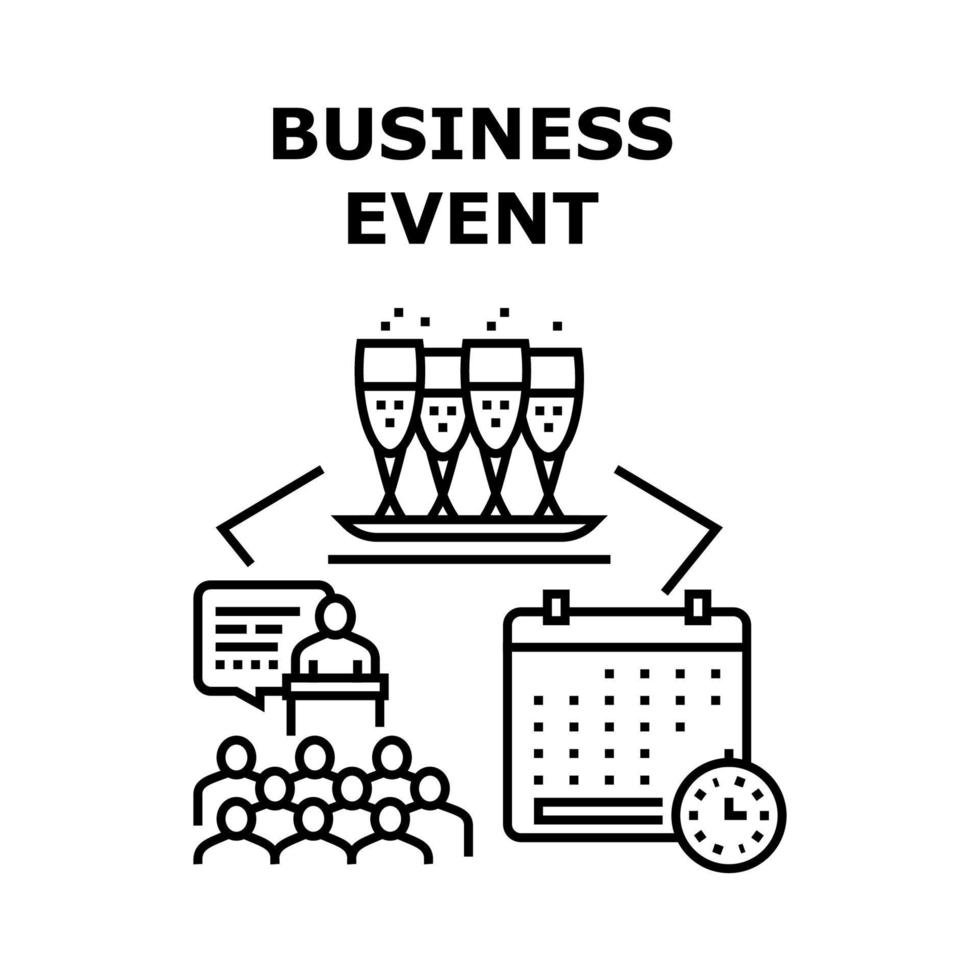 ilustración de concepto de vector de evento de negocio negro