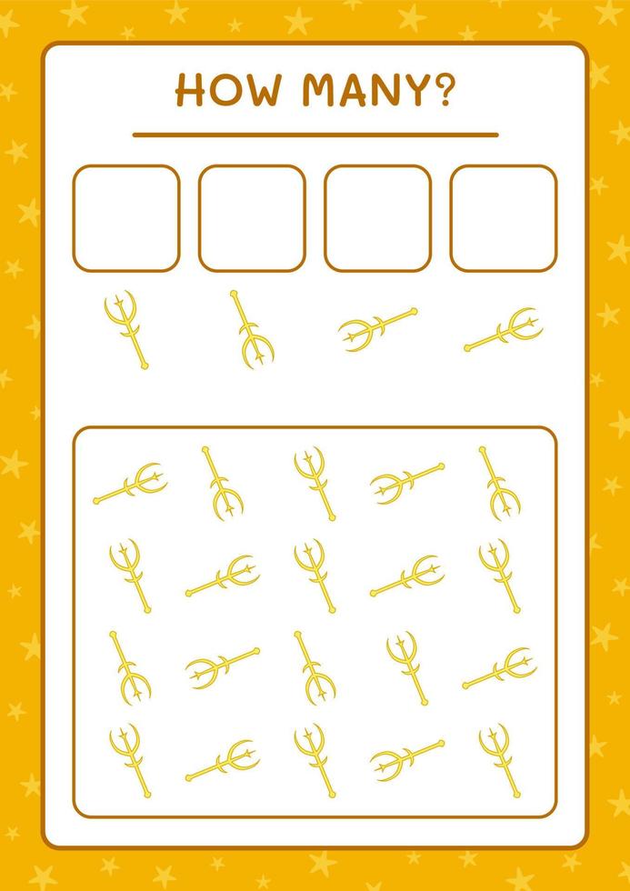 How many Spear, game for children. Vector illustration, printable worksheet