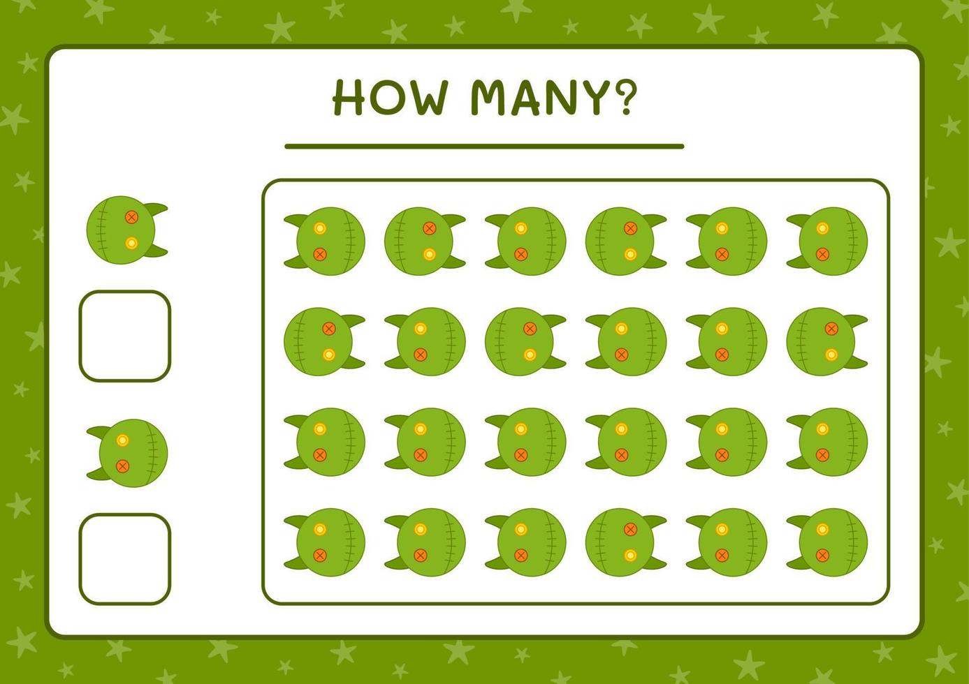 How many Doll, game for children. Vector illustration, printable worksheet