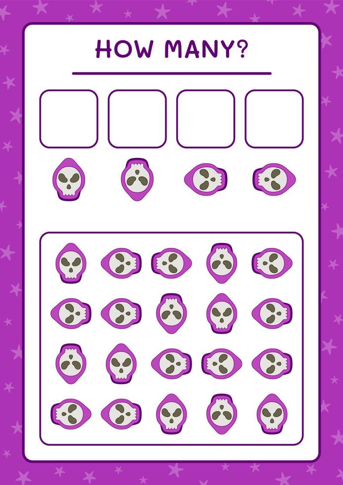 How many Ghost, game for children. Vector illustration, printable worksheet