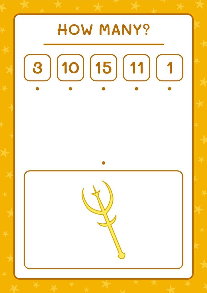 How many Spear, game for children. Vector illustration, printable worksheet