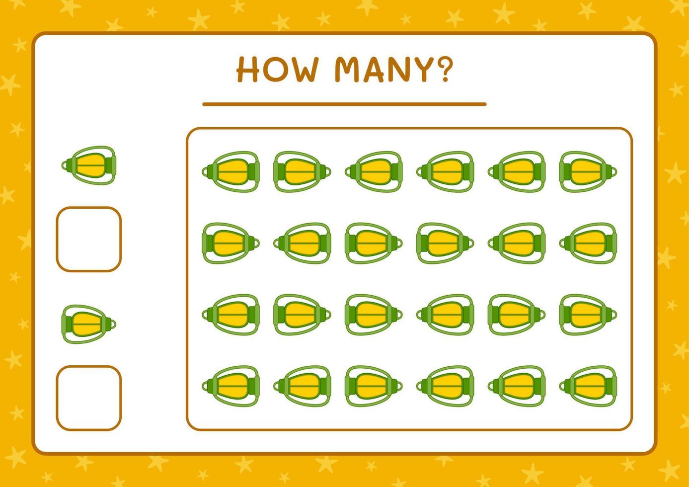 How many christmas lantern, game for children. Vector illustration, printable worksheet
