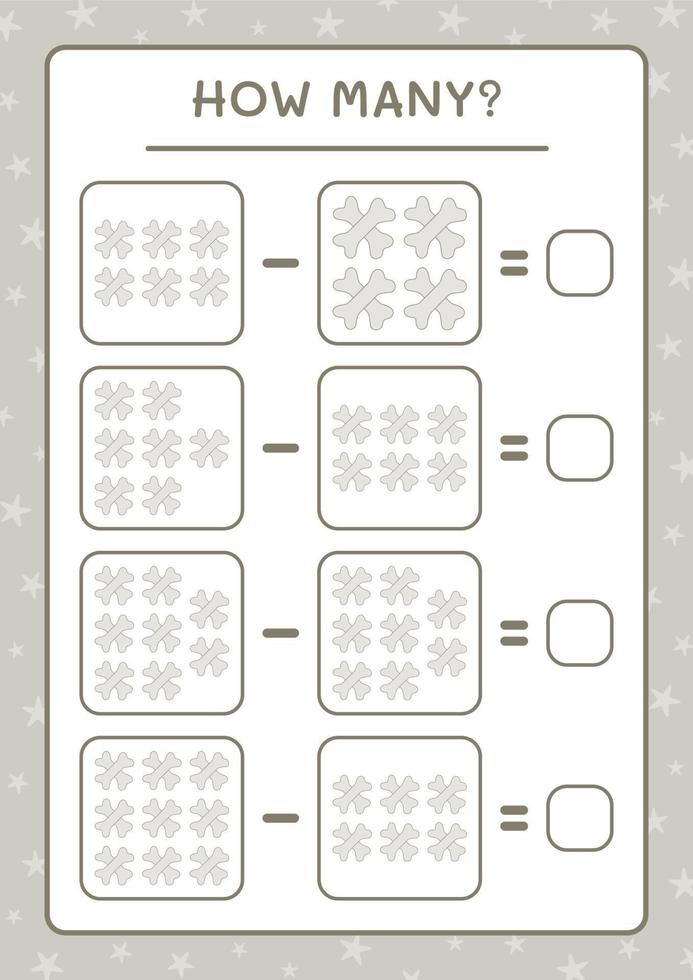 cuantos huesos, juego para niños. ilustración vectorial, hoja de cálculo imprimible vector