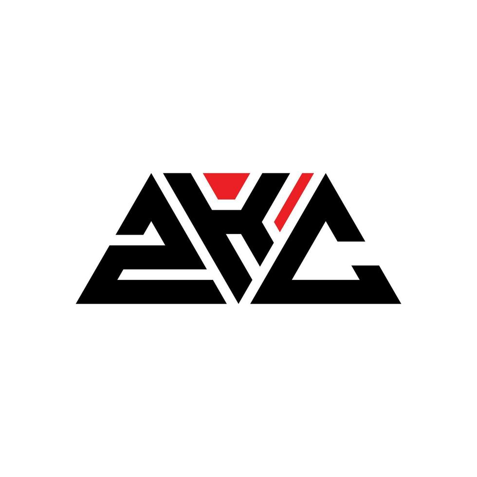 Diseño de logotipo de letra triangular zkc con forma de triángulo. monograma de diseño del logotipo del triángulo zkc. plantilla de logotipo de vector de triángulo zkc con color rojo. logotipo triangular zkc logotipo simple, elegante y lujoso. zkc