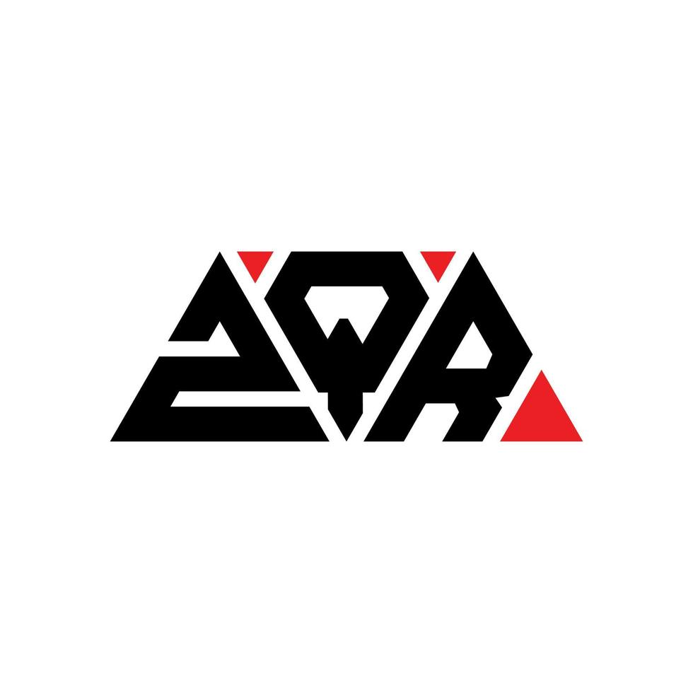 ZQR triangle letter logo design with triangle shape. ZQR triangle logo design monogram. ZQR triangle vector logo template with red color. ZQR triangular logo Simple, Elegant, and Luxurious Logo. ZQR