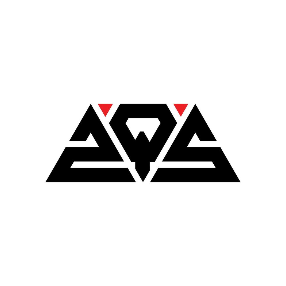 ZQS triangle letter logo design with triangle shape. ZQS triangle logo design monogram. ZQS triangle vector logo template with red color. ZQS triangular logo Simple, Elegant, and Luxurious Logo. ZQS