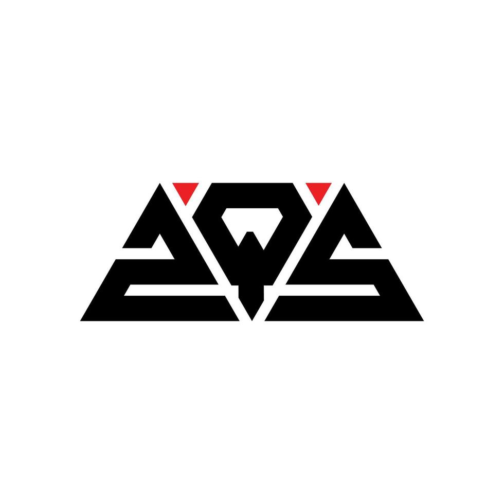 Diseño de logotipo de letra triangular zqs con forma de triángulo. monograma de diseño de logotipo de triángulo zqs. plantilla de logotipo de vector de triángulo zqs con color rojo. logotipo triangular zqs logotipo simple, elegante y lujoso. zqs