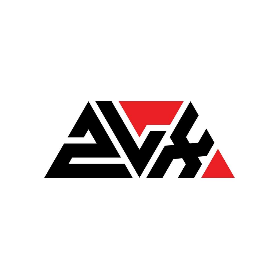 Diseño de logotipo de letra triangular zlx con forma de triángulo. monograma de diseño del logotipo del triángulo zlx. plantilla de logotipo de vector de triángulo zlx con color rojo. logotipo triangular zlx logotipo simple, elegante y lujoso. zlx