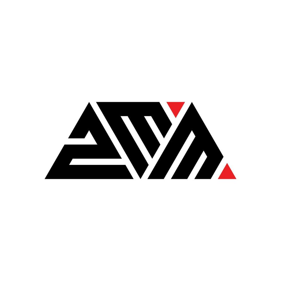 diseño de logotipo de letra triangular zmm con forma de triángulo. monograma de diseño de logotipo de triángulo zmm. plantilla de logotipo de vector de triángulo zmm con color rojo. logotipo triangular zmm logotipo simple, elegante y lujoso. zmm