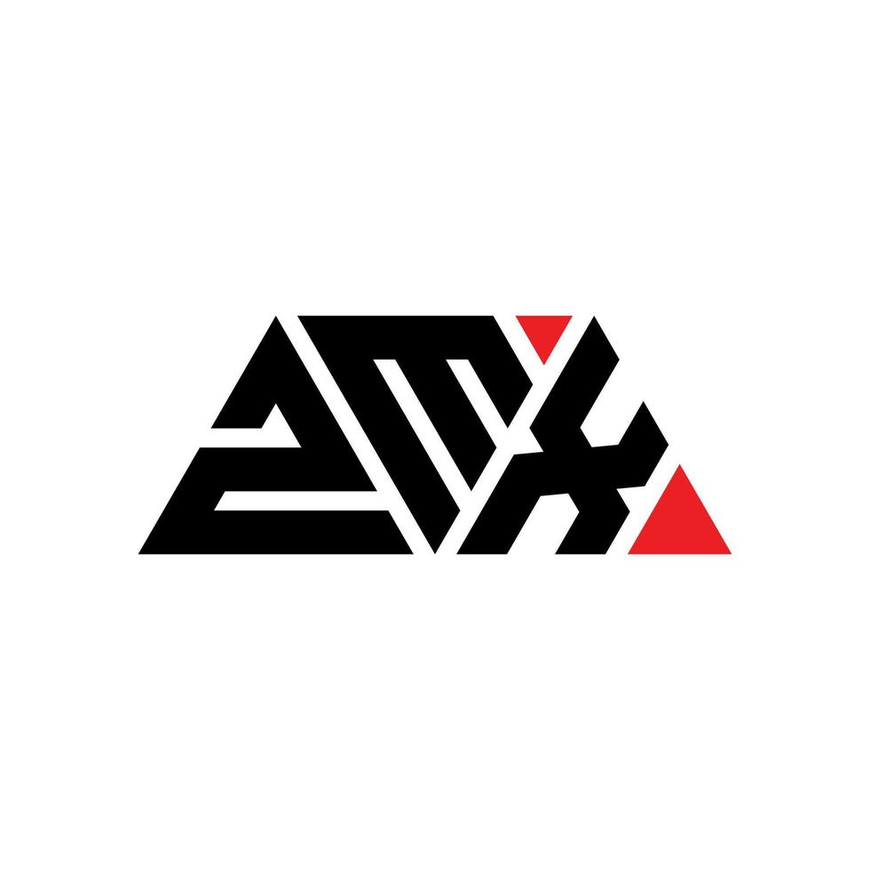 Diseño de logotipo de letra triangular zmx con forma de triángulo. monograma de diseño del logotipo del triángulo zmx. plantilla de logotipo de vector de triángulo zmx con color rojo. logotipo triangular zmx logotipo simple, elegante y lujoso. zmx