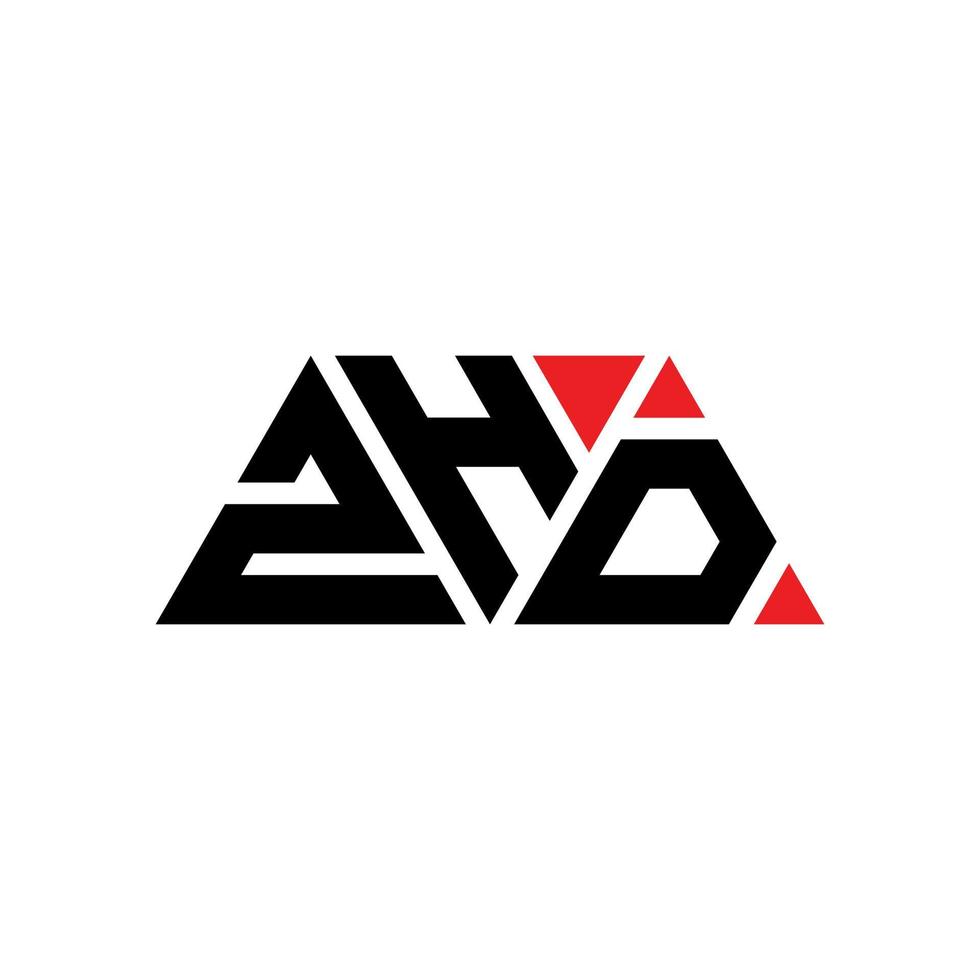 Diseño de logotipo de letra triangular zhd con forma de triángulo. monograma de diseño del logotipo del triángulo zhd. plantilla de logotipo de vector de triángulo zhd con color rojo. logotipo triangular zhd logotipo simple, elegante y lujoso. zhd